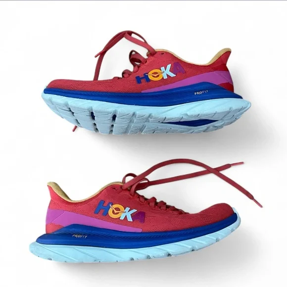 HOKA ONE ONE Mach 4 Women’s Running Training Sneakers Red Fiesta Size 7.5B - Picture 5 of 8
